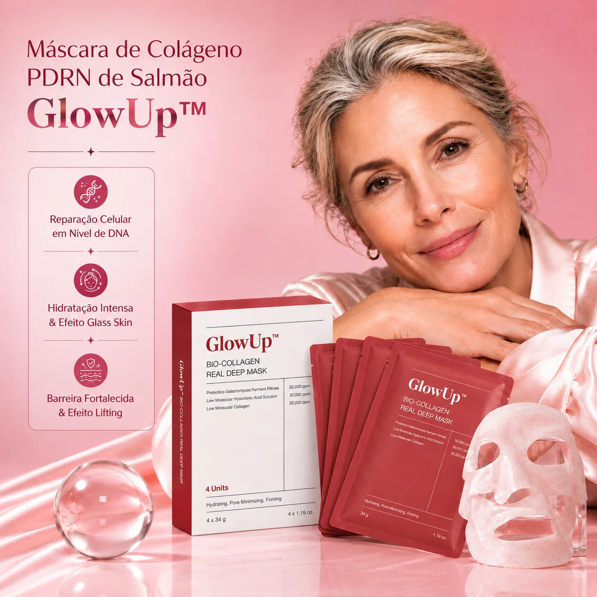 Mascara de colágeno PDRN de Salmão - GlowUP